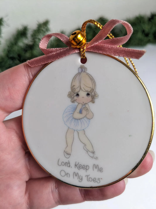 Vintage Precious Moments Ballerina Christmas Ornament