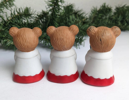 Vintage Homco Choir Bears Christmas Figurines