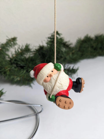 Vintage Santa Mountain Climber Christmas Ornament