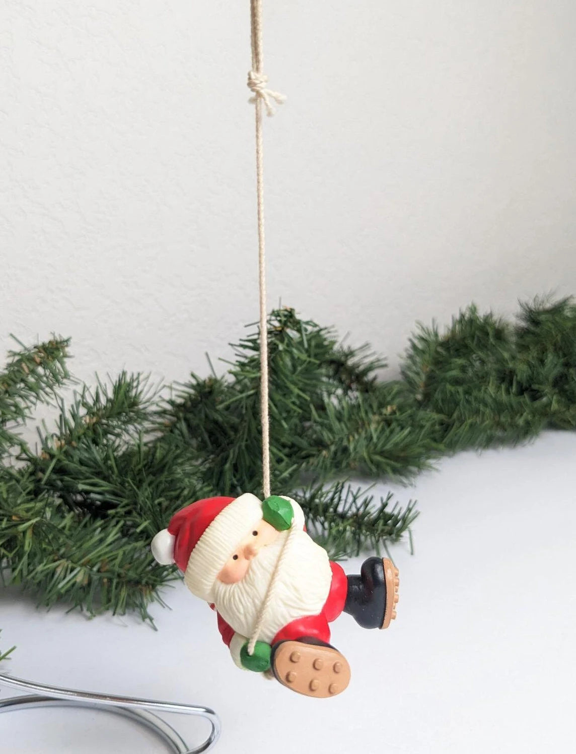 Vintage Santa Mountain Climber Christmas Ornament