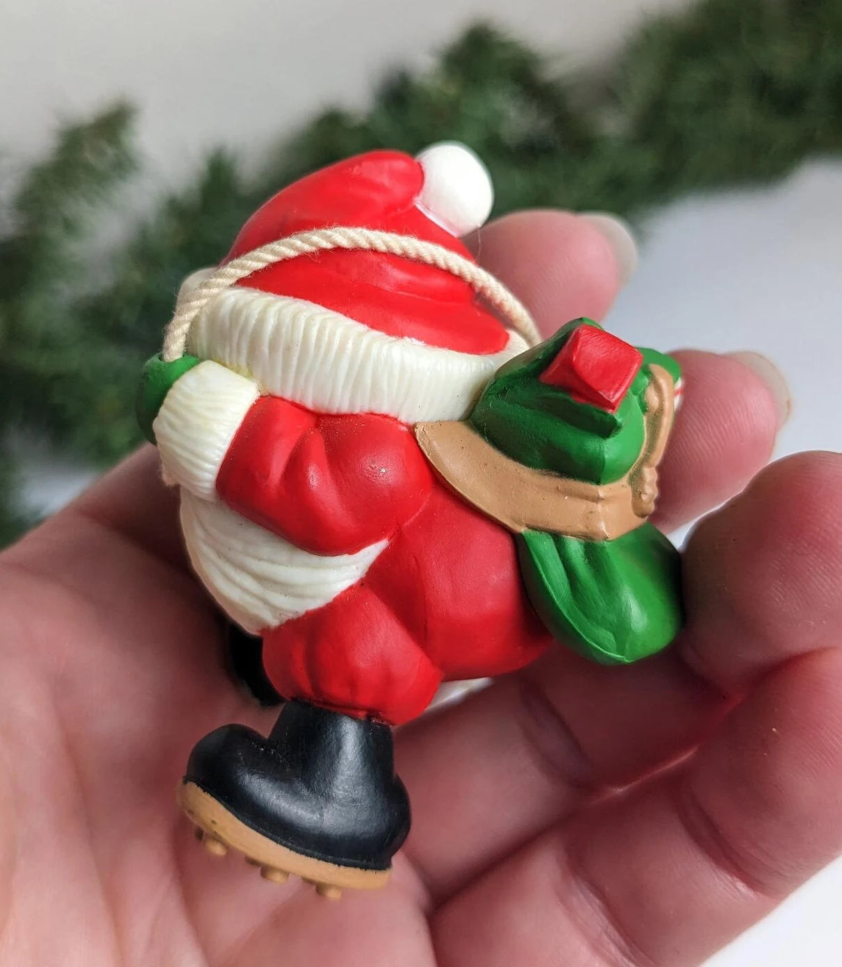 Vintage Santa Mountain Climber Christmas Ornament