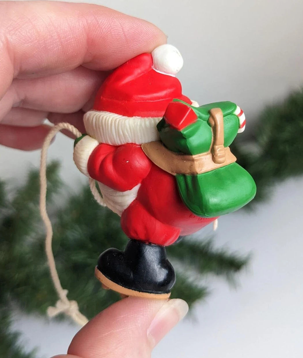 Vintage Santa Mountain Climber Christmas Ornament