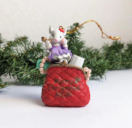 Vintage Merry Christmas Mom Ornament