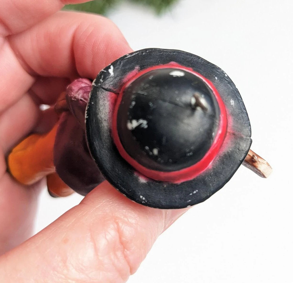 Vintage German Boy Playing Banjo Christmas Ornament