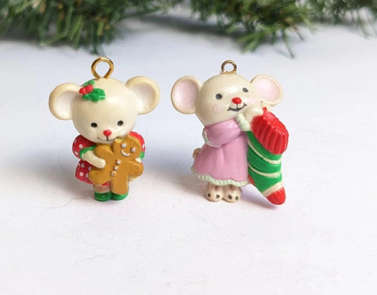 Vintage Merry Little Christmas Miniature Mice Ornaments