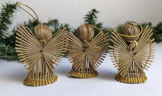 Vintage Straw Angel Christmas Ornaments
