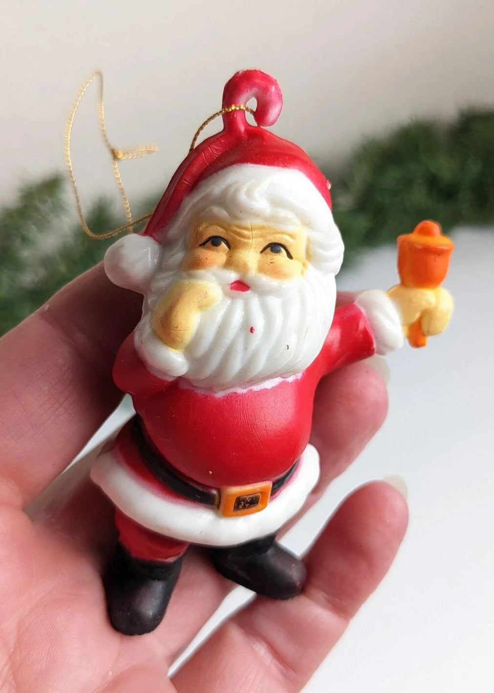 Bell Ringing Santa Claus Christmas Ornament