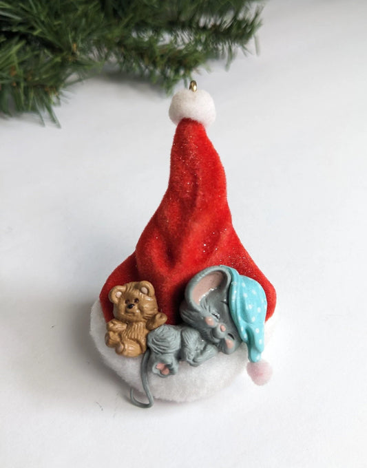 Vintage Night Before Christmas Mouse Ornament
