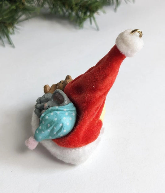 Vintage Night Before Christmas Mouse Ornament