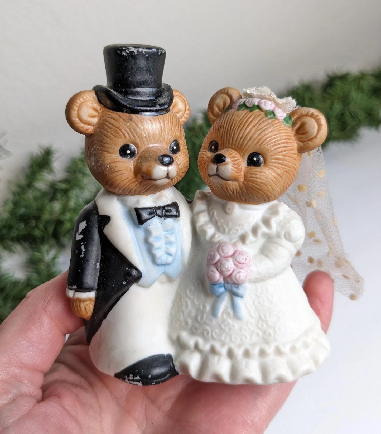 Vintage Wedding Bear Figurine