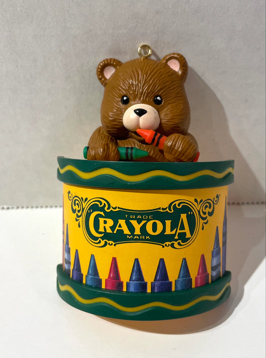 Vintage Hallmark Crayola Teddy Bear 1992 Christmas Ornament
