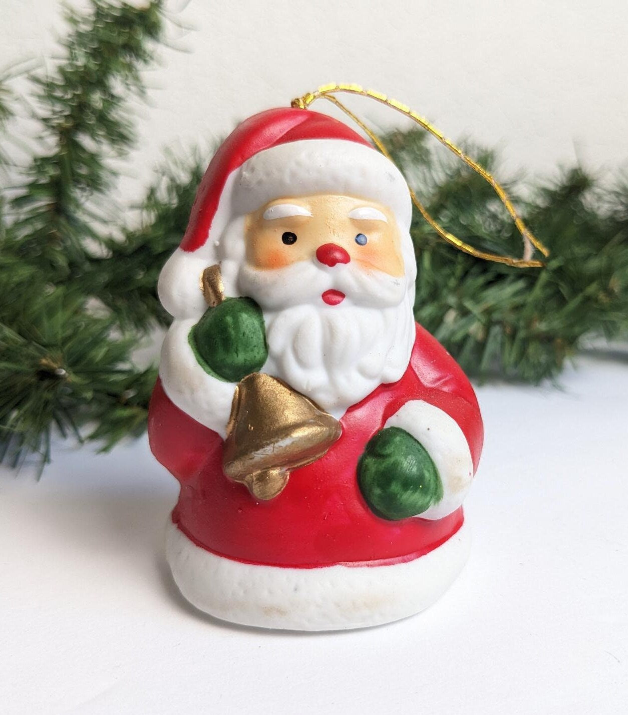 Vintage 1985 Santa Claus Christmas Bell Ornament