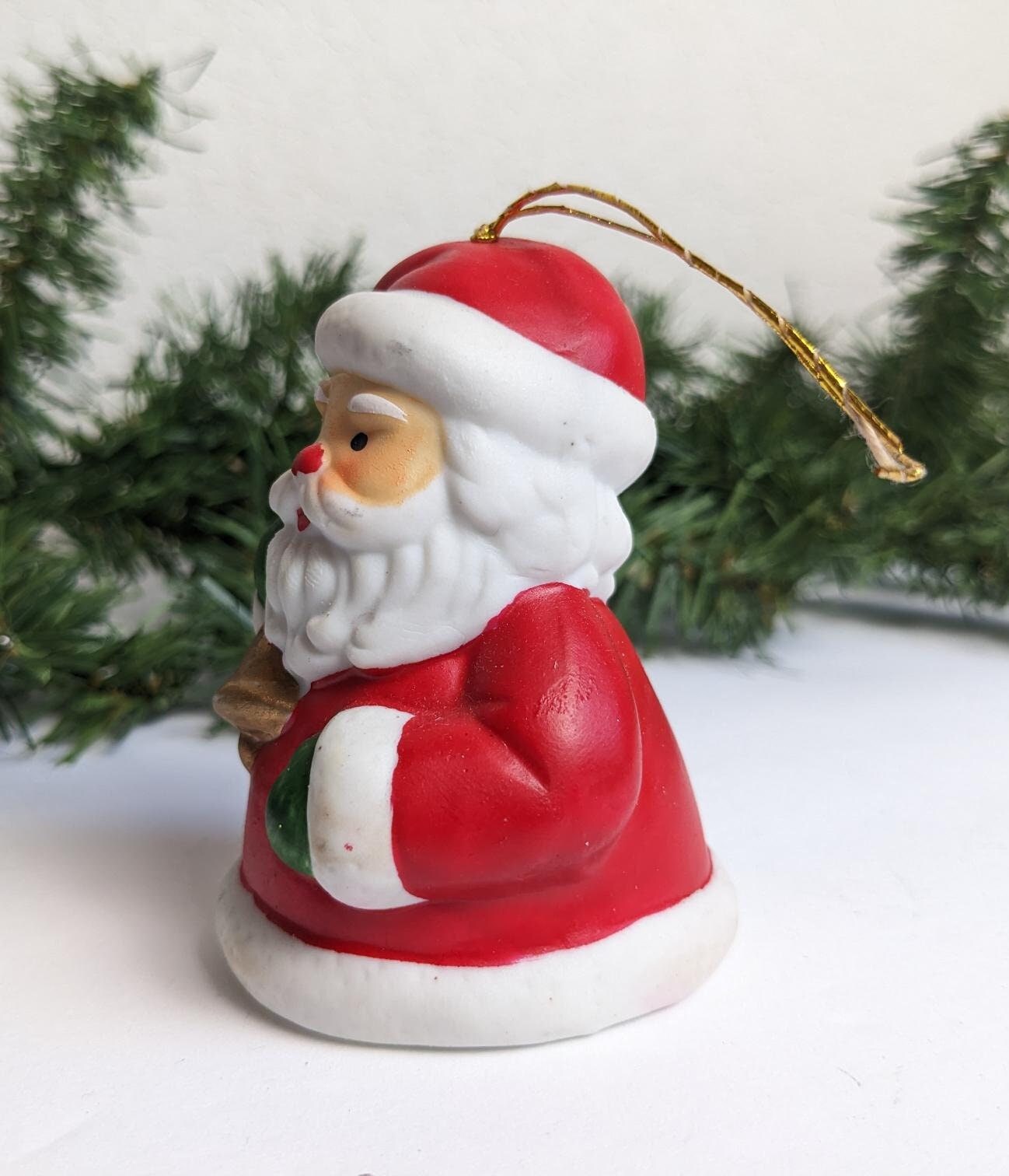 Vintage 1985 Santa Claus Christmas Bell Ornament