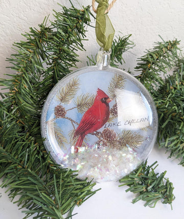 Lake Chelan Cardinal Christmas Ornament