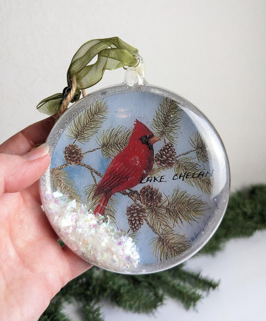 Lake Chelan Cardinal Christmas Ornament