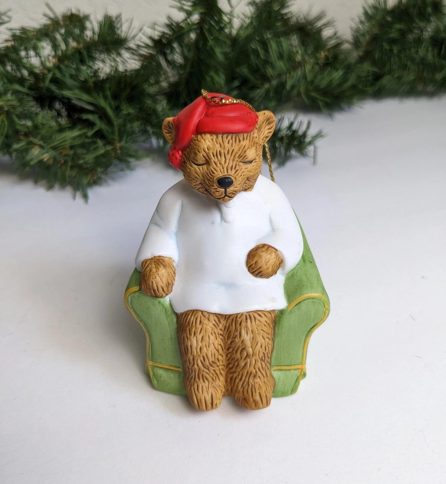 Vintage Sleeping Bear Christmas Ornament