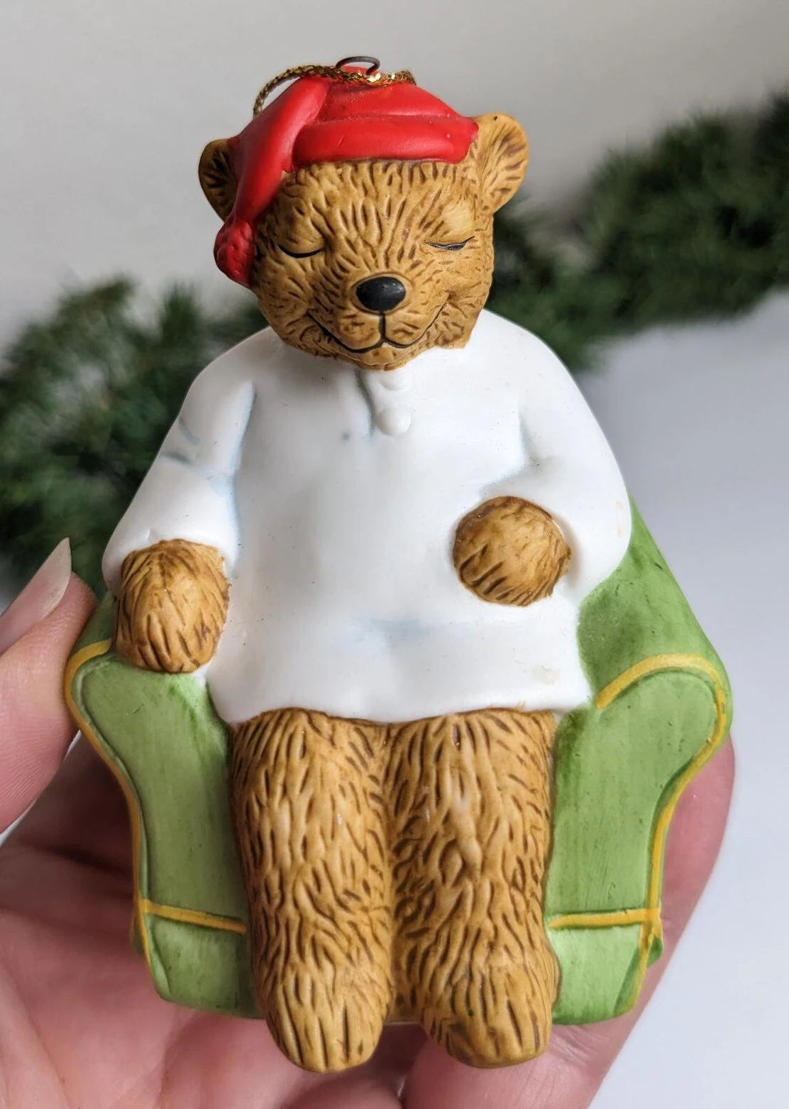 Vintage Sleeping Bear Christmas Ornament