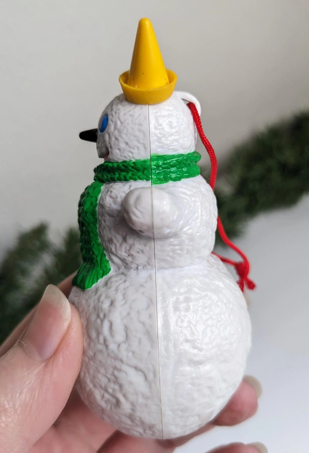 Vintage Jack in the Box Snowman Ornament