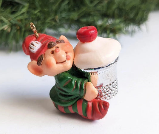 Vintage Hallmark Thimble Elf Christmas Ornament