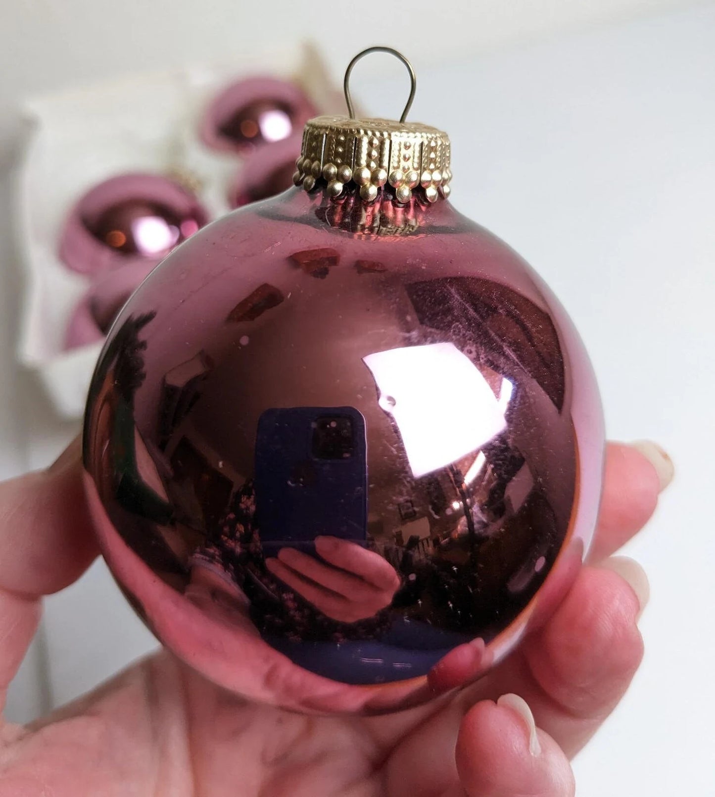 Vintage Krebs Purple Christmas Ornaments