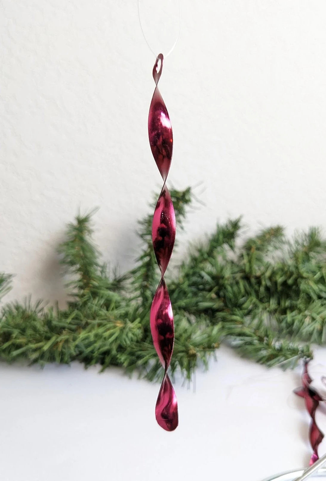 Vintage Purple Spiral Tin Ornaments