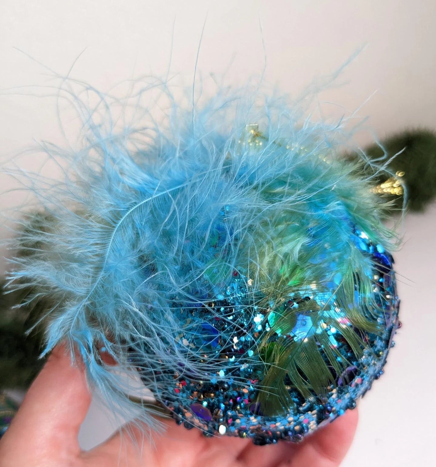 Vintage Peacock Blue Ornaments