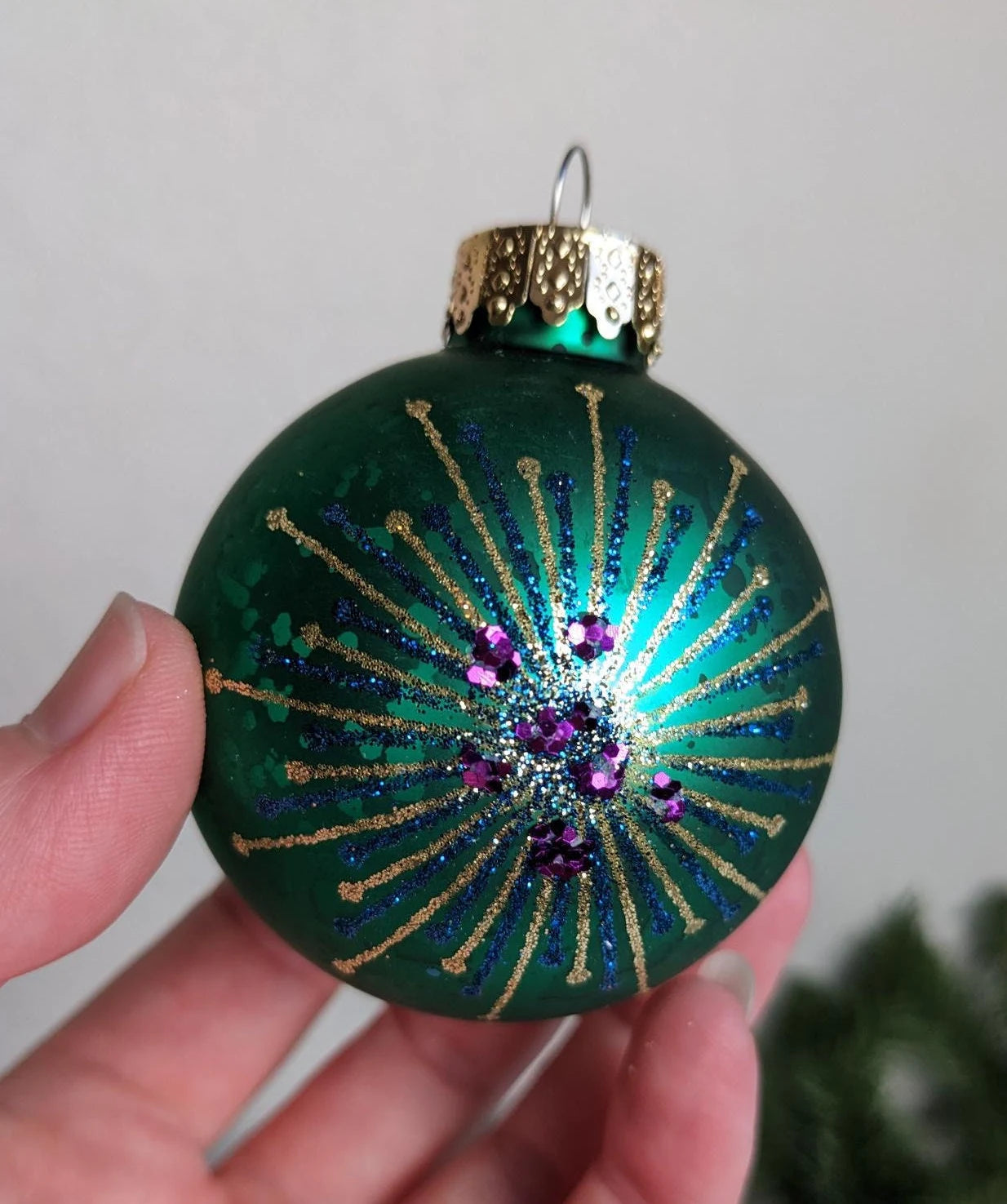 Vintage Peacock Blue Ornaments