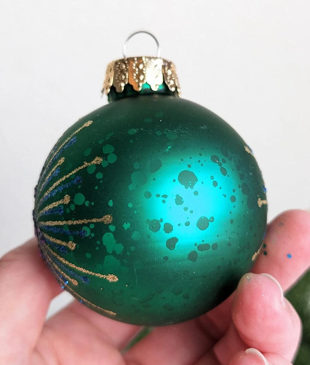 Vintage Peacock Blue Ornaments