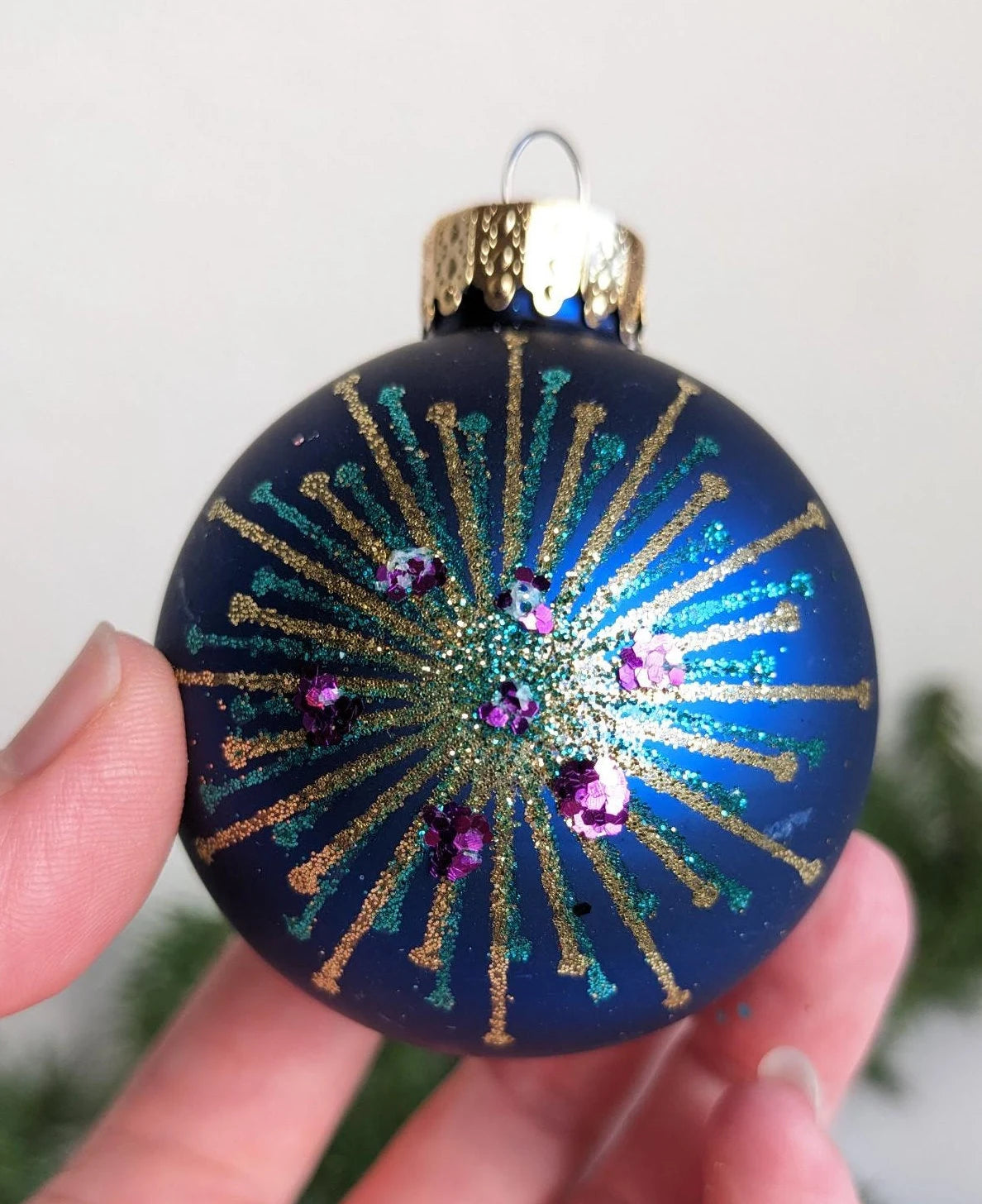 Vintage Peacock Blue Ornaments