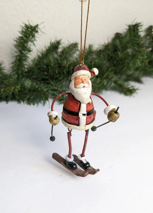 Skiing Santa Claus Christmas Ornament