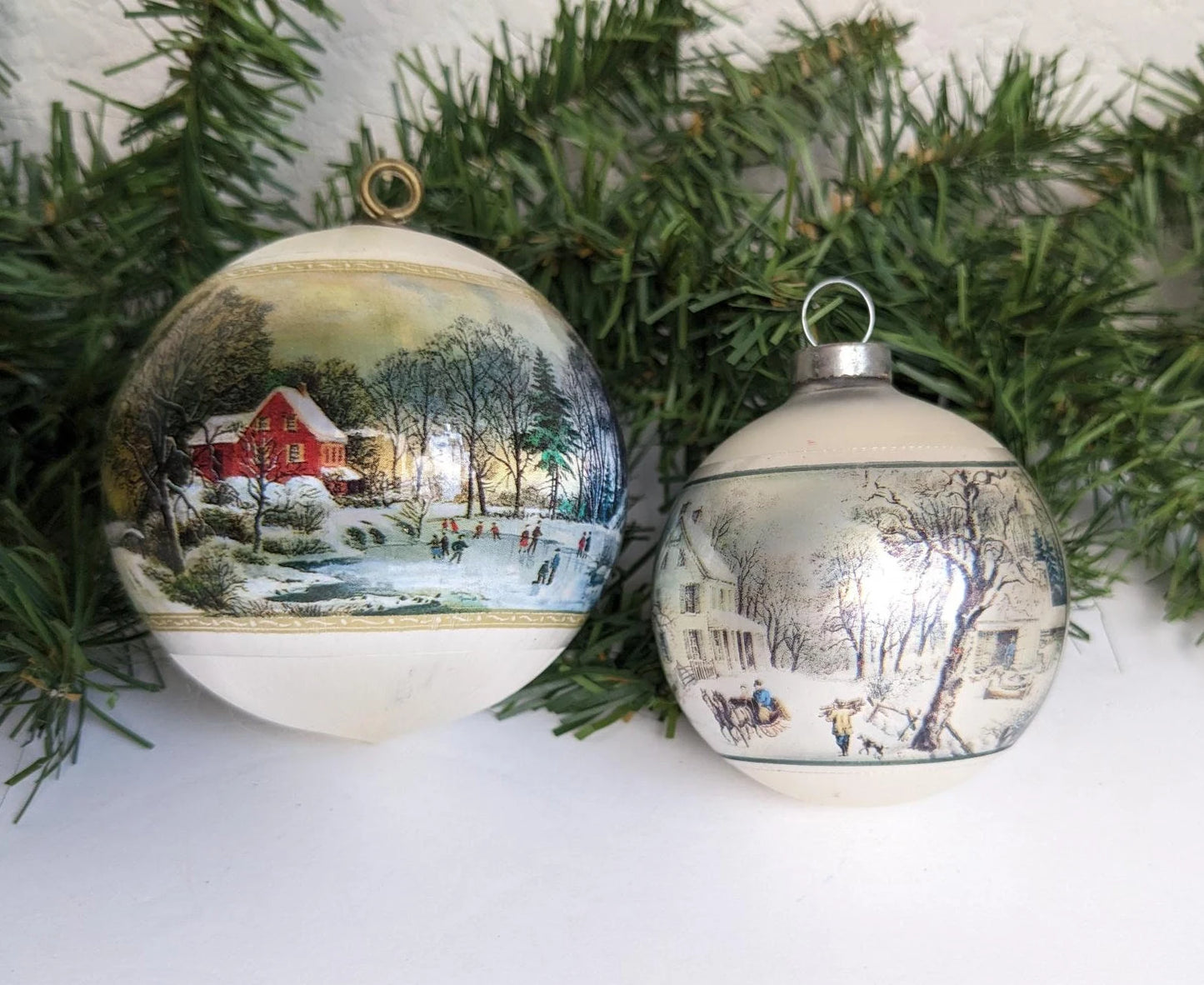 Currier and Ives Vintage Christmas Ornaments