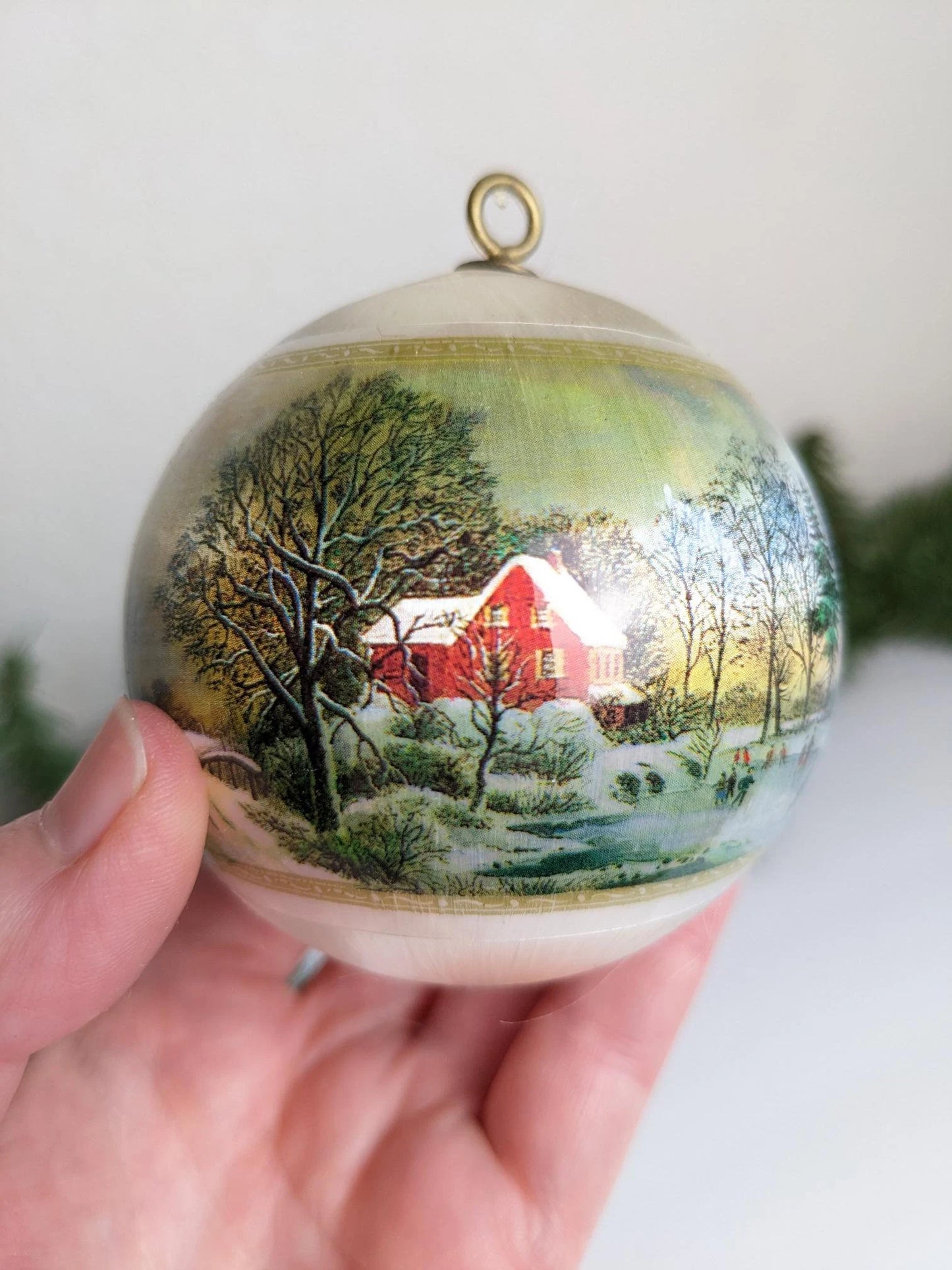 Currier and Ives Vintage Christmas Ornaments