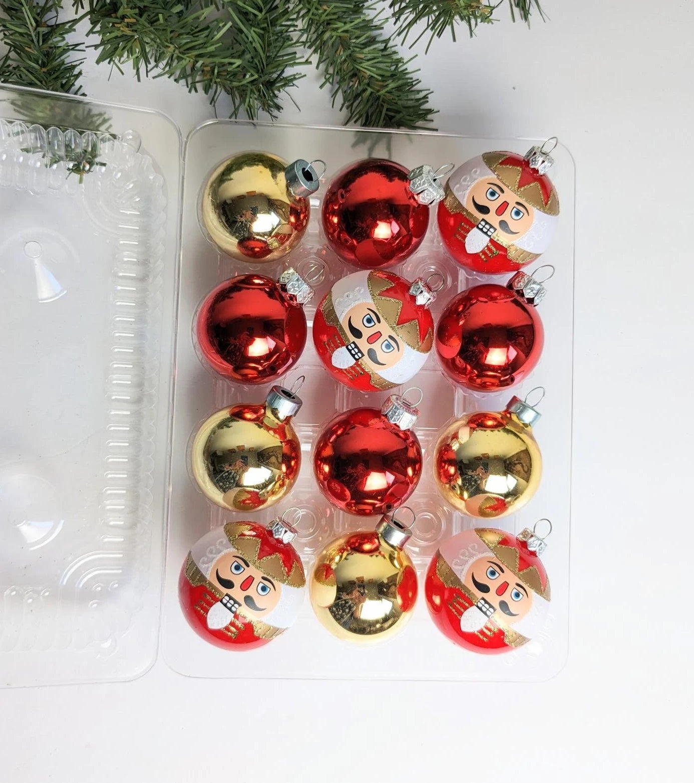 Vintage Nutcracker Red & Gold Christmas Ornaments