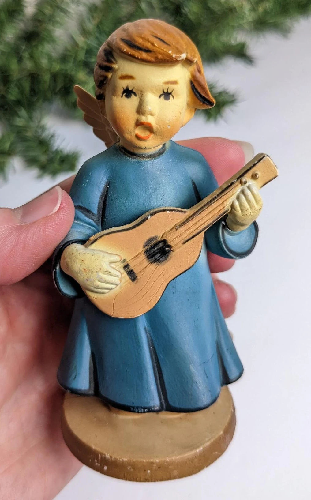 Vintage Angel Playing Guitar Christmas Ornaments