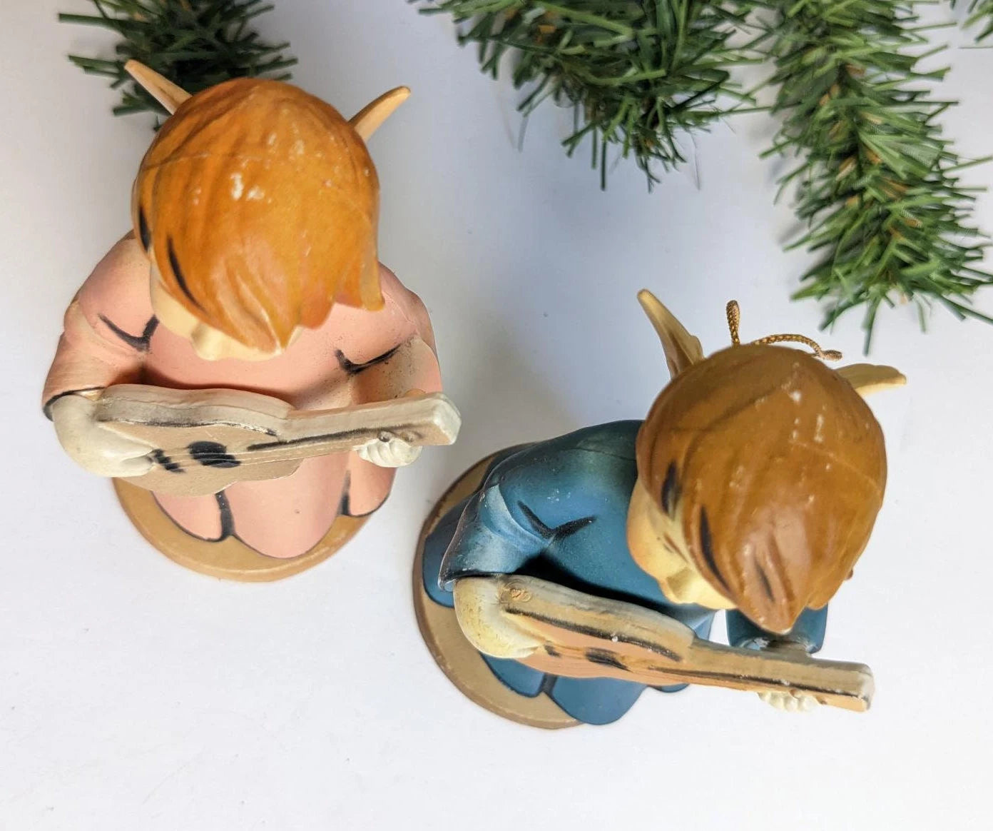 Vintage Angel Playing Guitar Christmas Ornaments