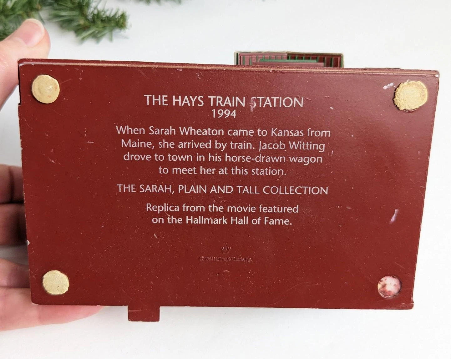 1994 Hays Train Station from The Sarah, Plain and Tall Christmas Scene Collection for decor or to add to your miniature train set