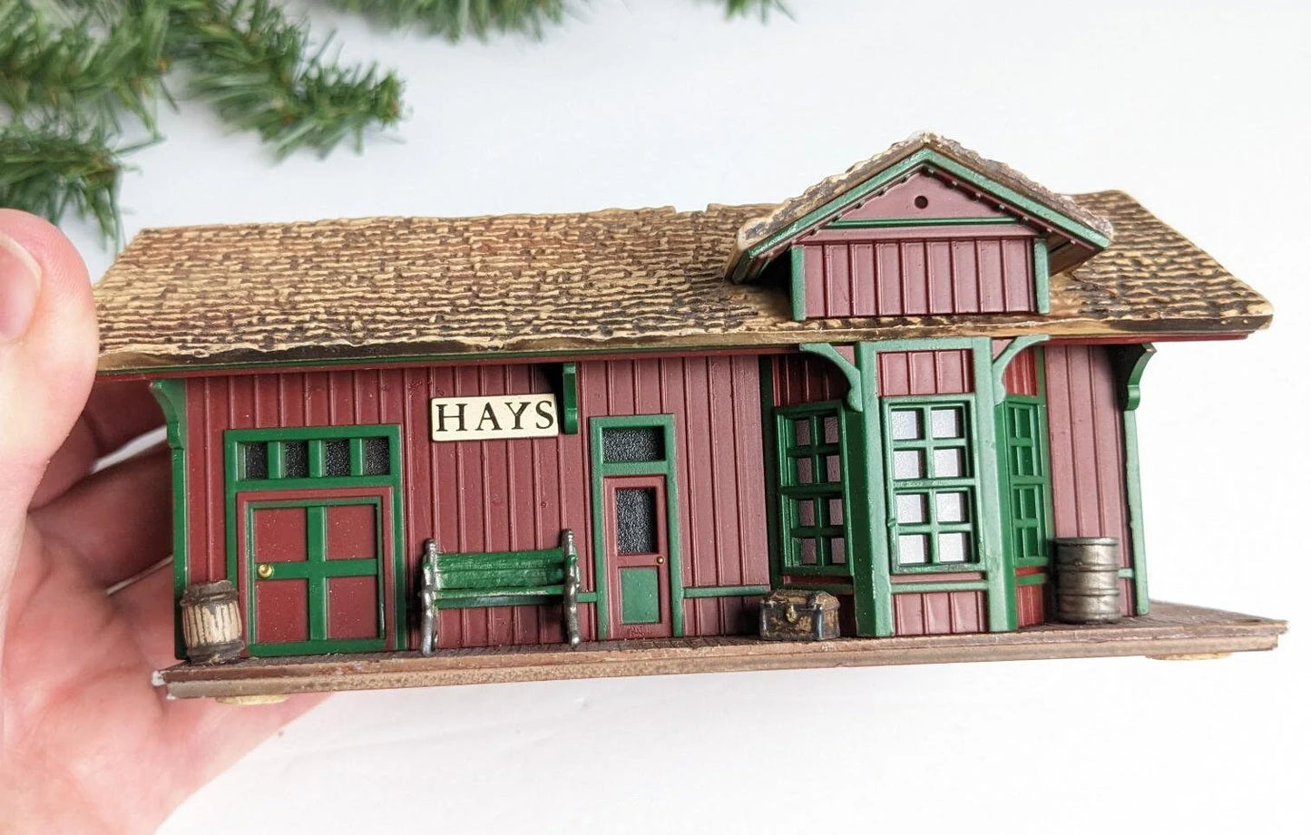 1994 Hays Train Station from The Sarah, Plain and Tall Christmas Scene Collection for decor or to add to your miniature train set