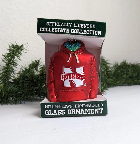 Huskers Hoodie Old World Christmas Ornament