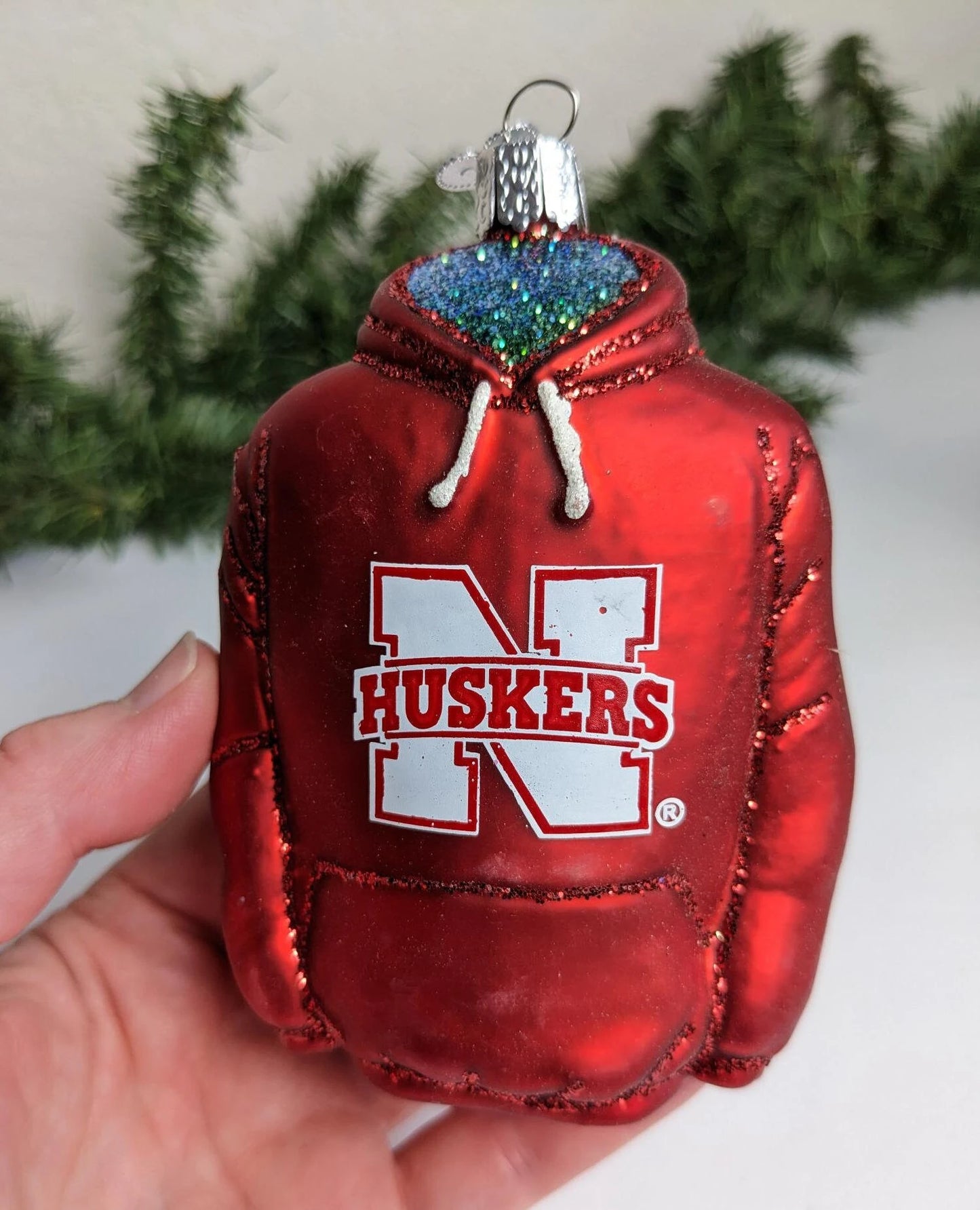 Huskers Hoodie Old World Christmas Ornament