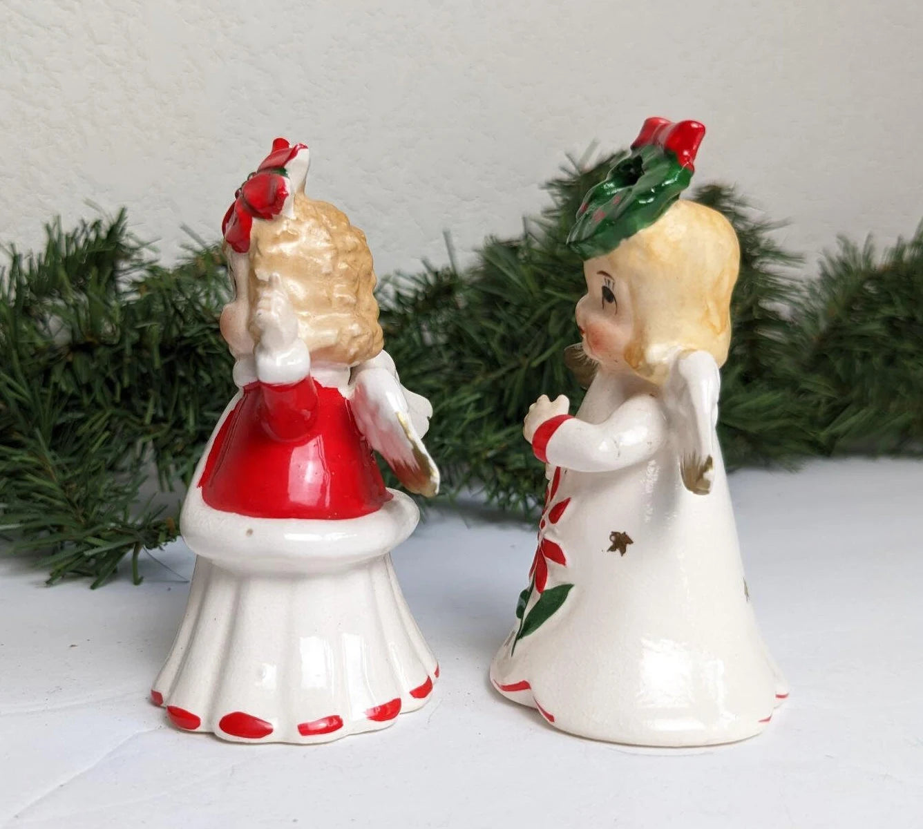 Vintage Christmas Bell Angel Figurines