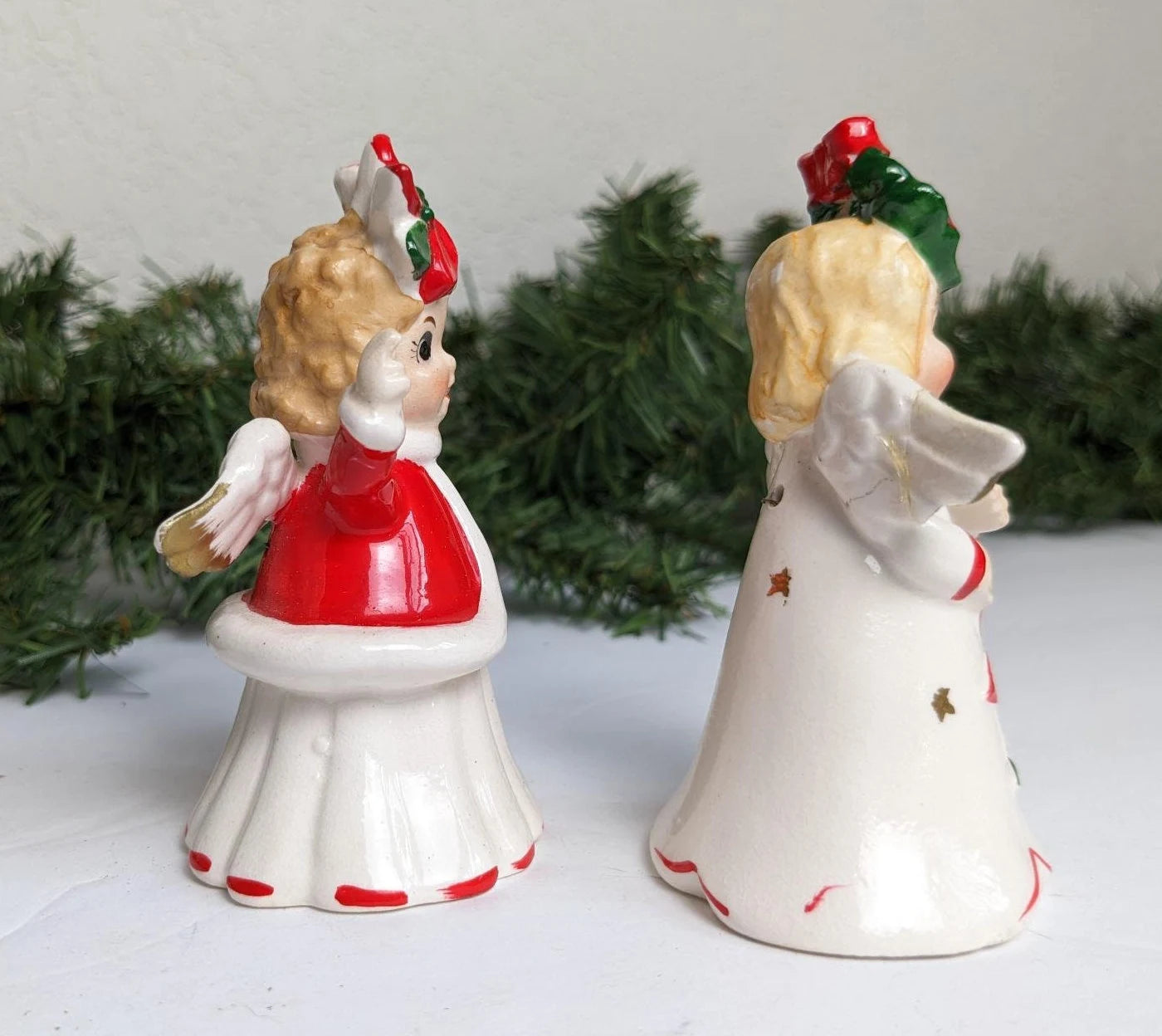 Vintage Christmas Bell Angel Figurines