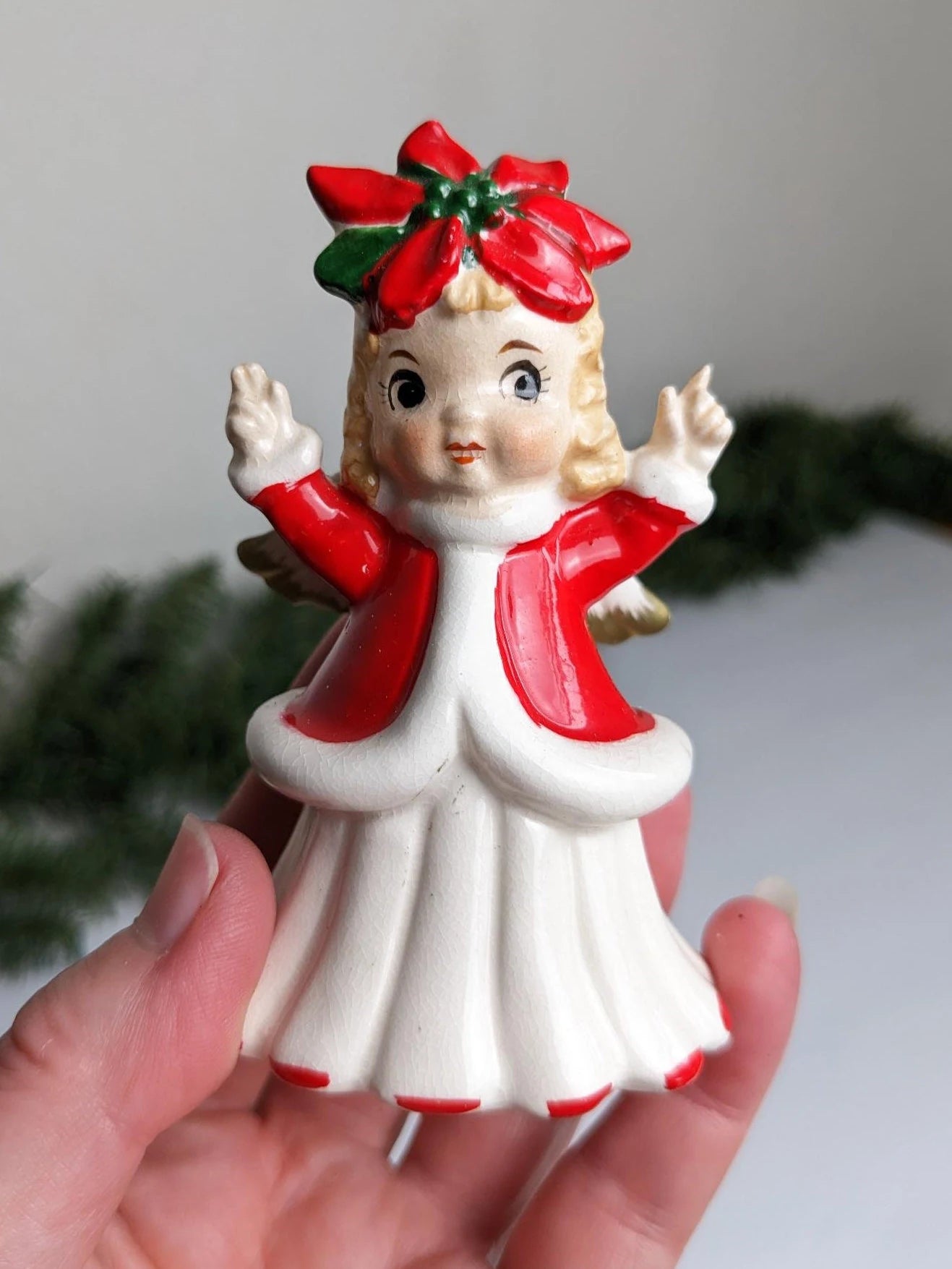 Vintage Christmas Bell Angel Figurines