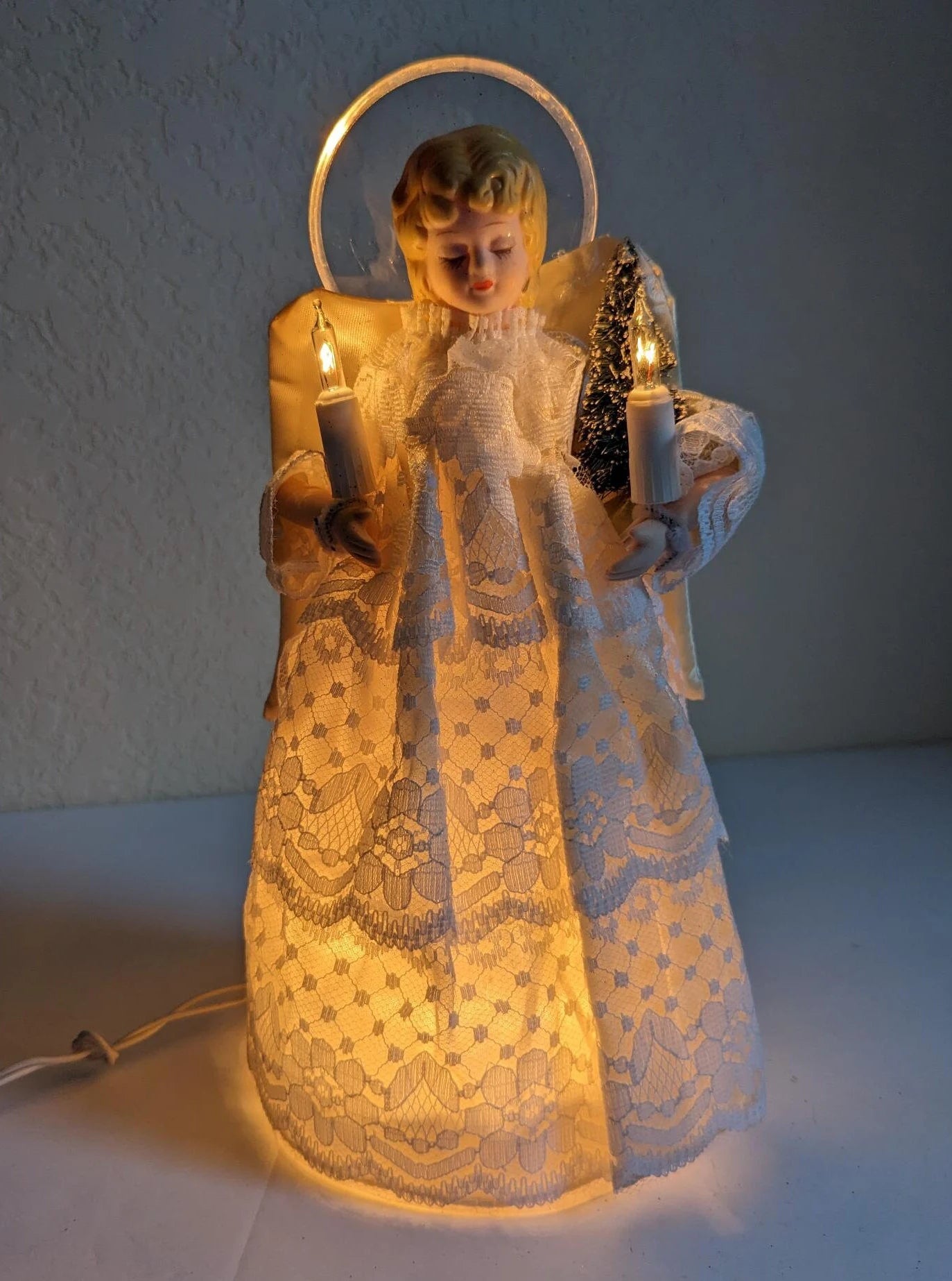 Vintage Light-Up Angel Tree Topper