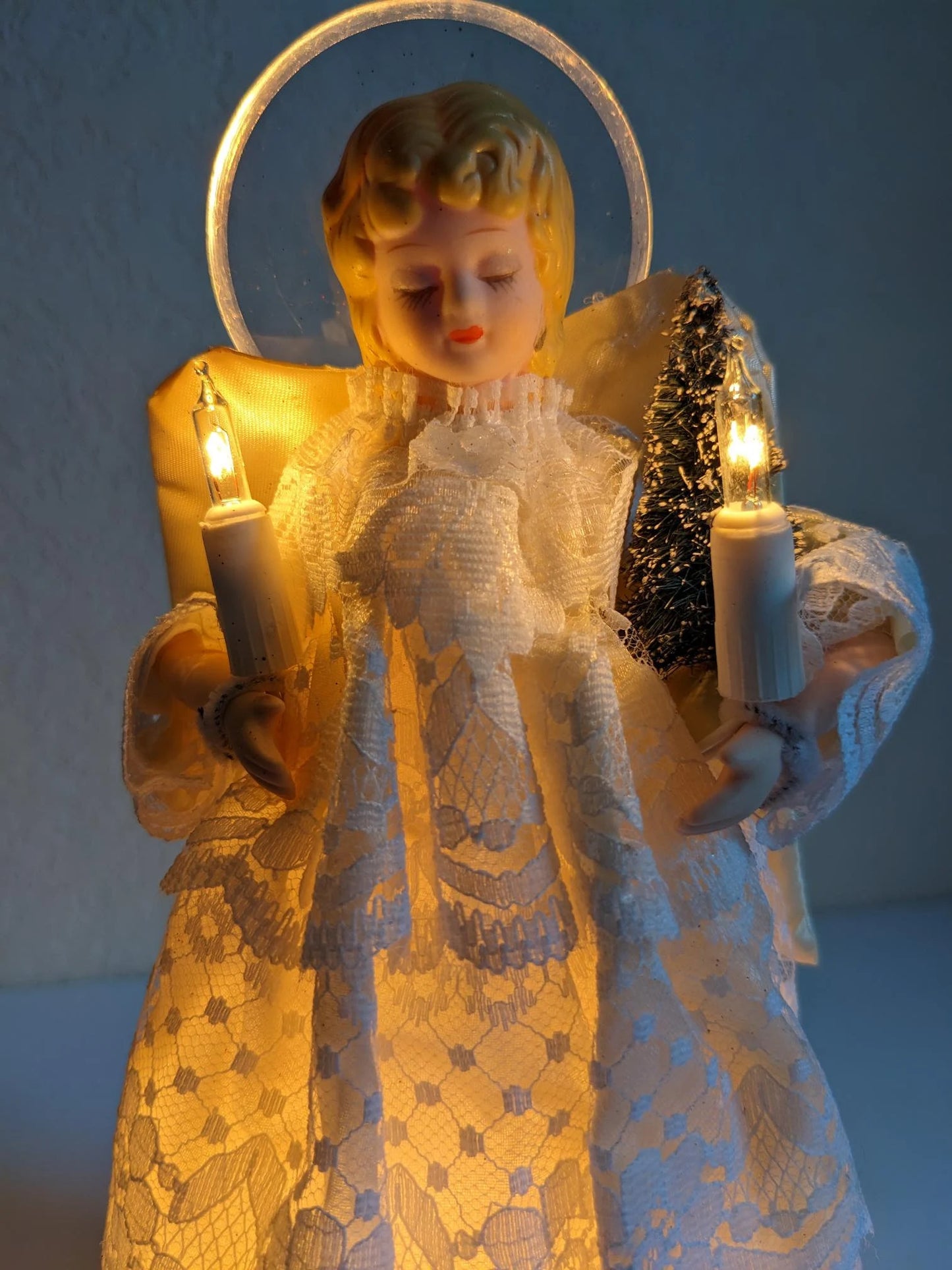 Vintage Light-Up Angel Tree Topper