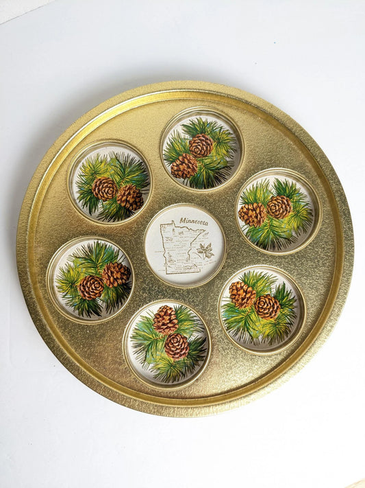 Vintage Metal Minnesota Drink Tray