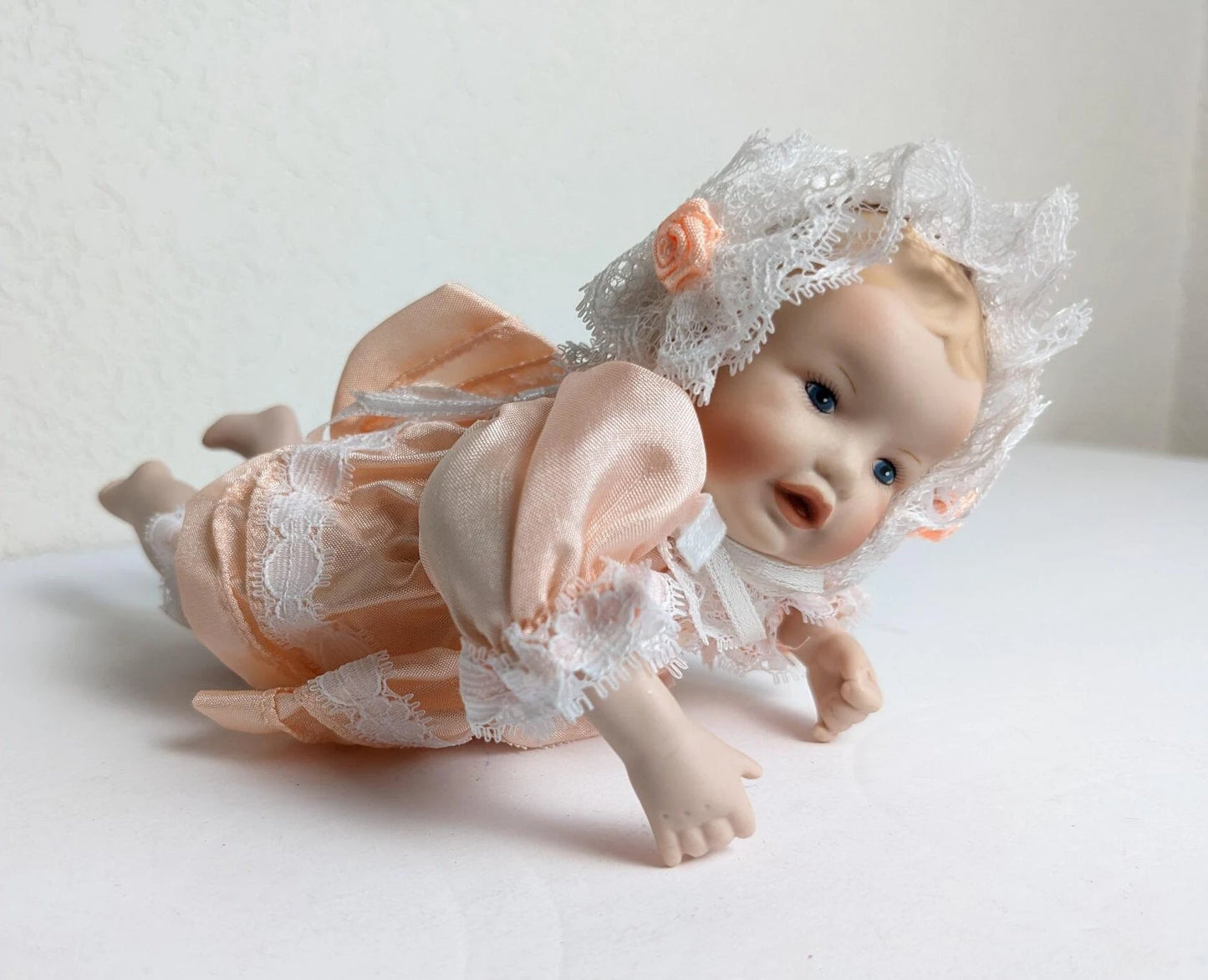 Vintage Crawling Baby Doll Yolanda Bello Porcelain Doll