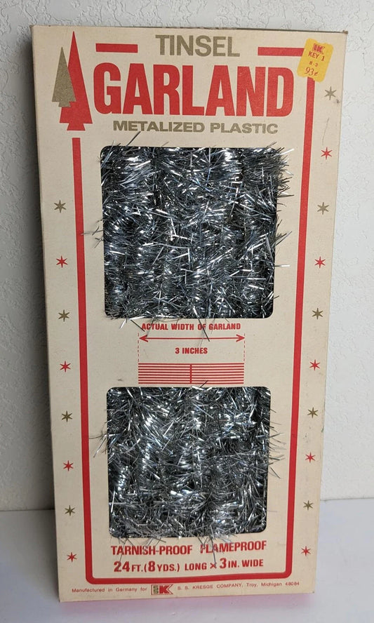Vintage Silver Tinsel Garland