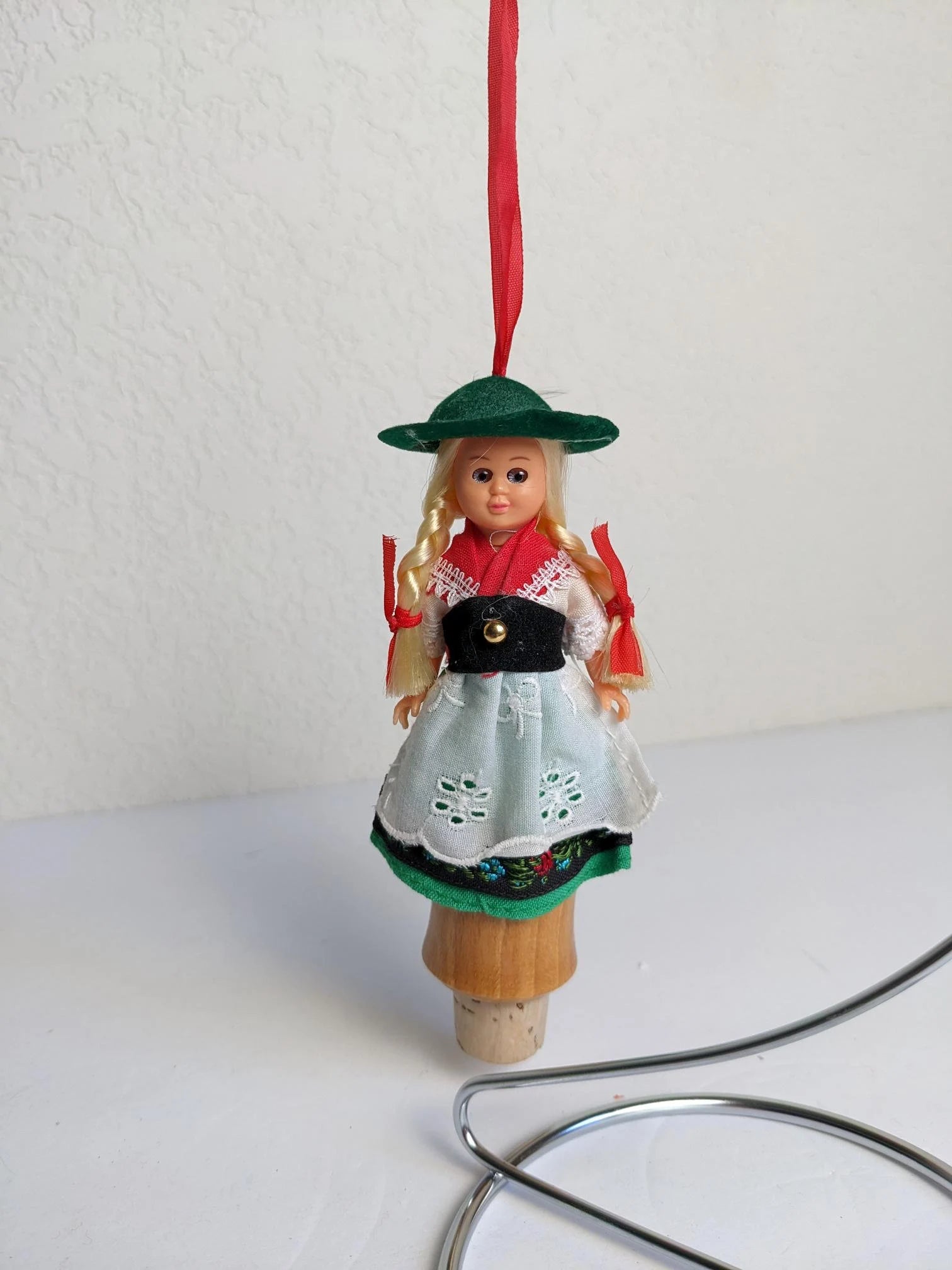 German Girl Cork Christmas Ornament