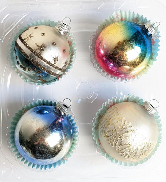 Vintage Shiny Brite Glass Ornament Set