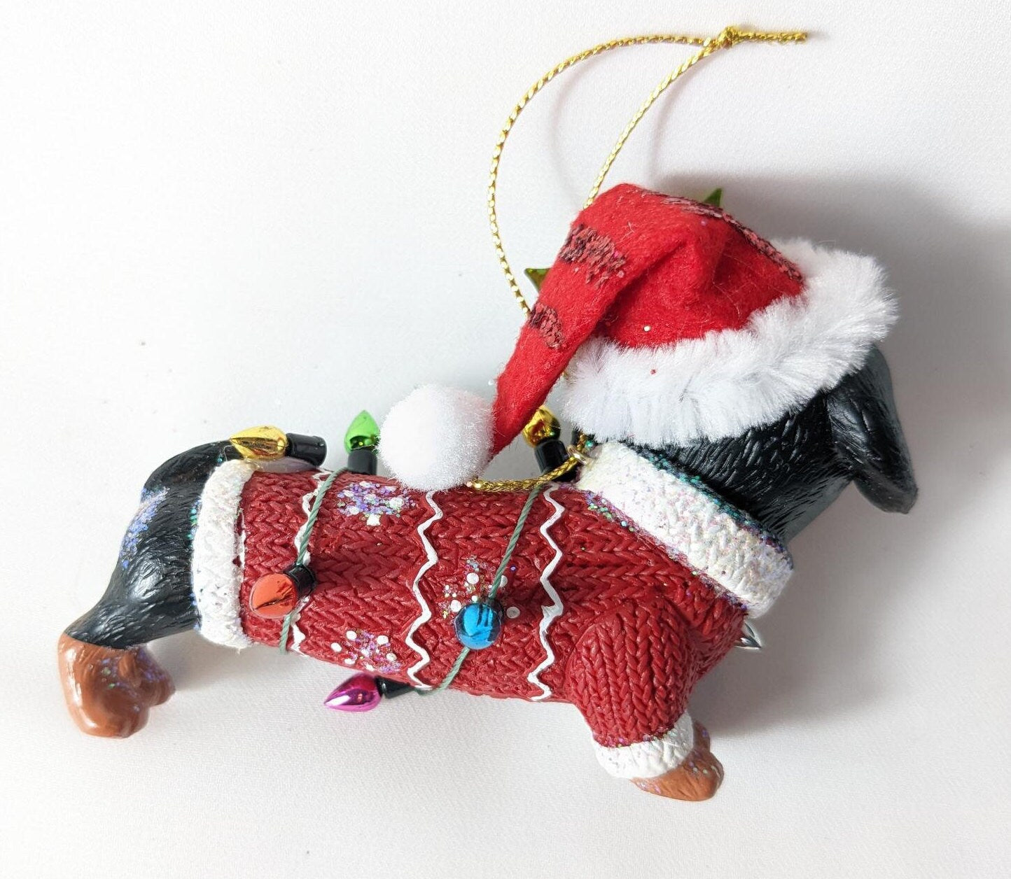 Dachshund in Sweater Christmas Ornament